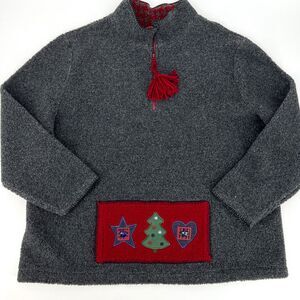 C&B Sport by Croft & Barrow Gray Christmas Fleece Size 2X